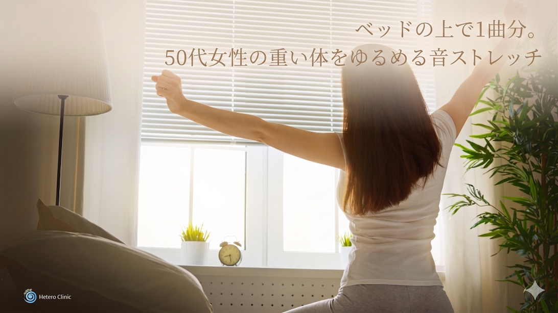 🛌 ベッドの上で1曲分。50代女性の重い体をふっと軽くする“音ストレッチ”